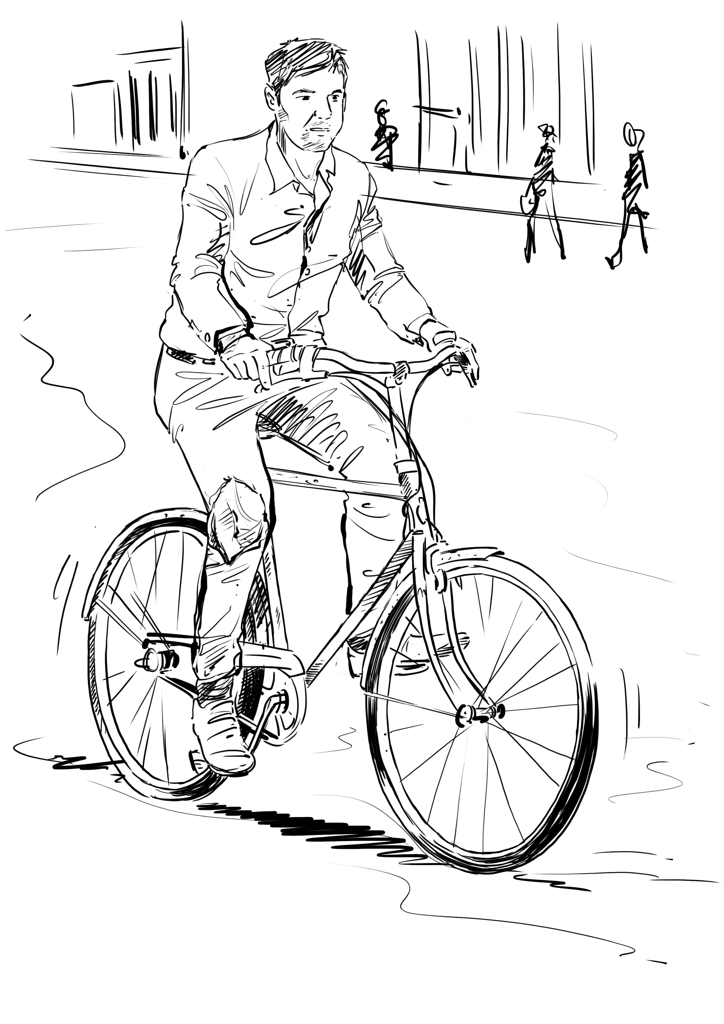male-biking